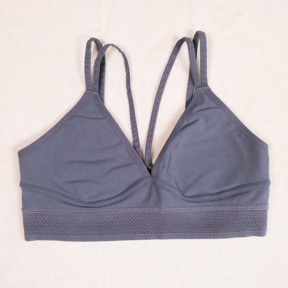 Fabletics Jeni SculptKnit Sports Bra Size L Blue Dark Raincloud Wireless Yoga